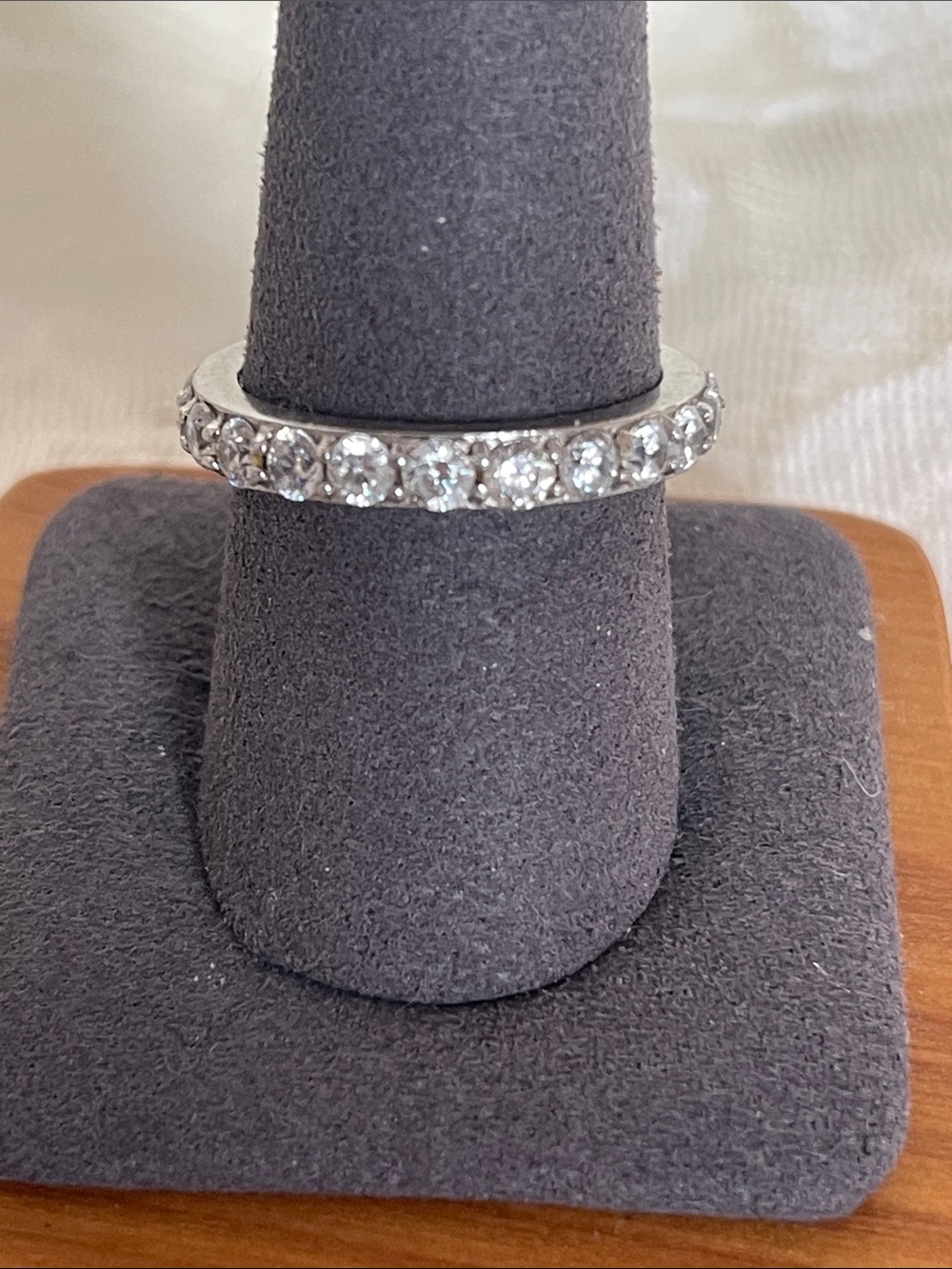 Brilliant Sterling Silver Crystal Eternity Ring - White Stones